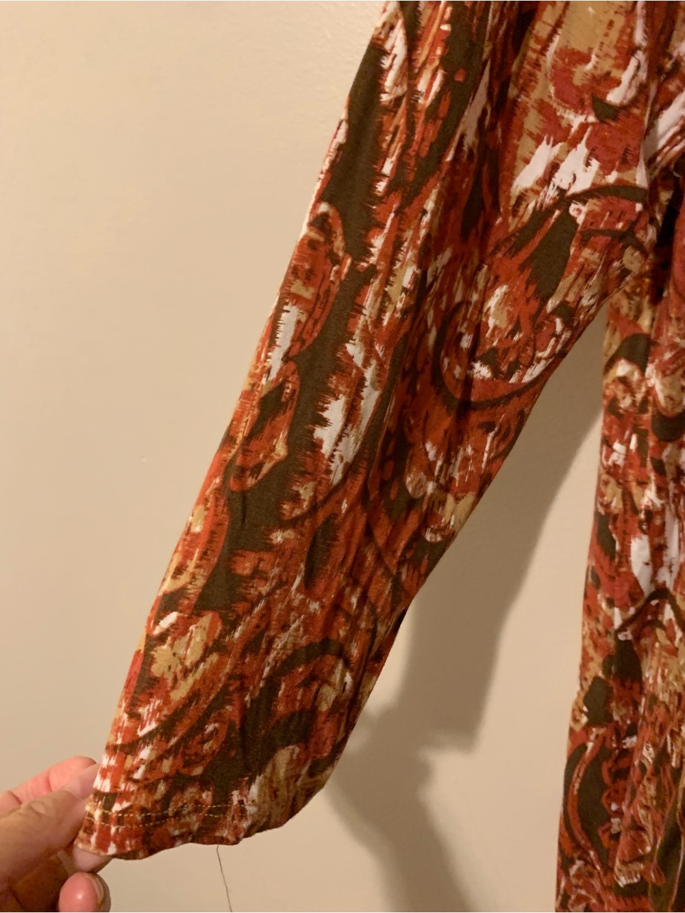 Ruby Rd. Rust Brown & Cream Abstract Print Tunic Top - Picture 3 of 5